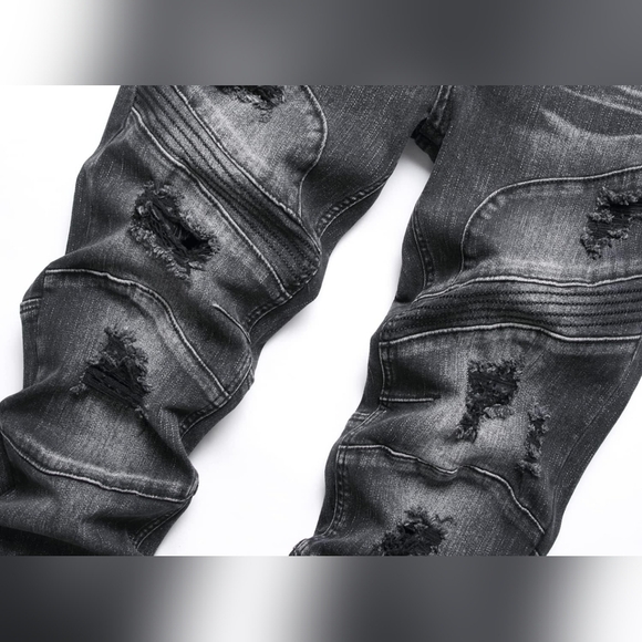 New Men's Designed Unique Street Urbanwear Jeans Multiple Sizes - Picture 4 of 4